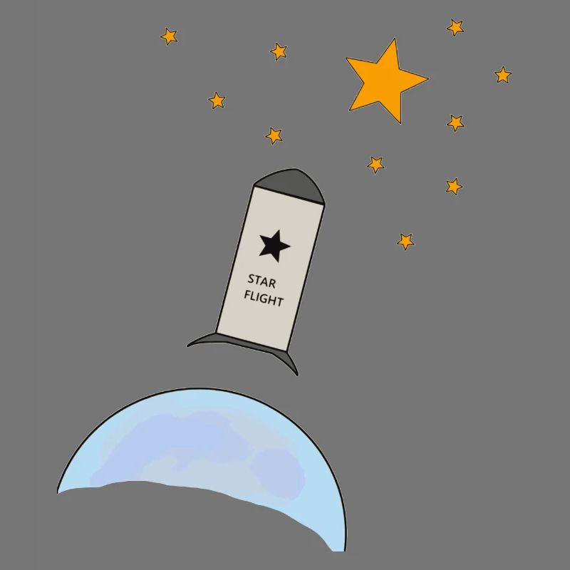 Fusée, étoiles, ciel,