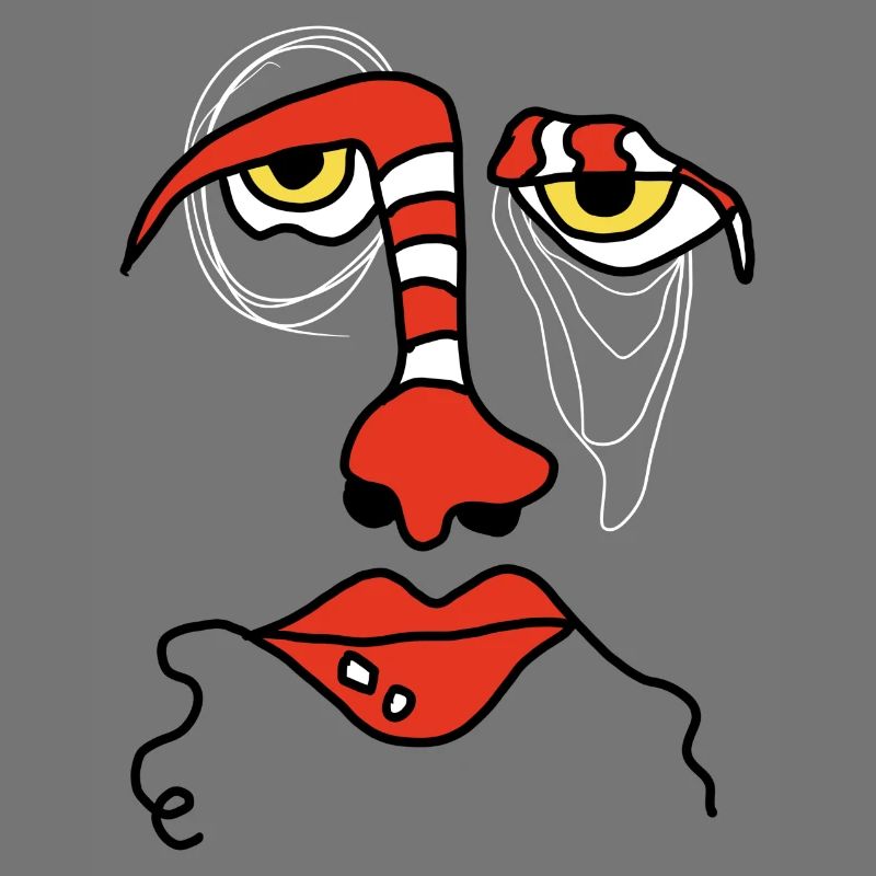 Visage abstrait avec rayures