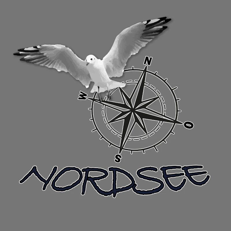 Nordsee - Möwe mit Kompass