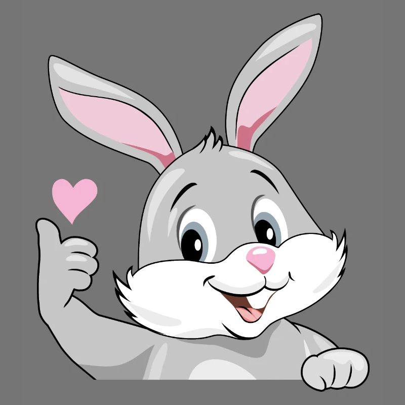 Peeking smiling rabbit