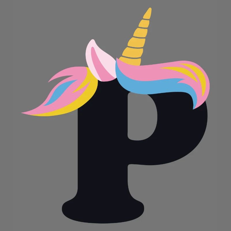 Einhorn-Buchstabe Regenbogenstyle "P" | be unique
