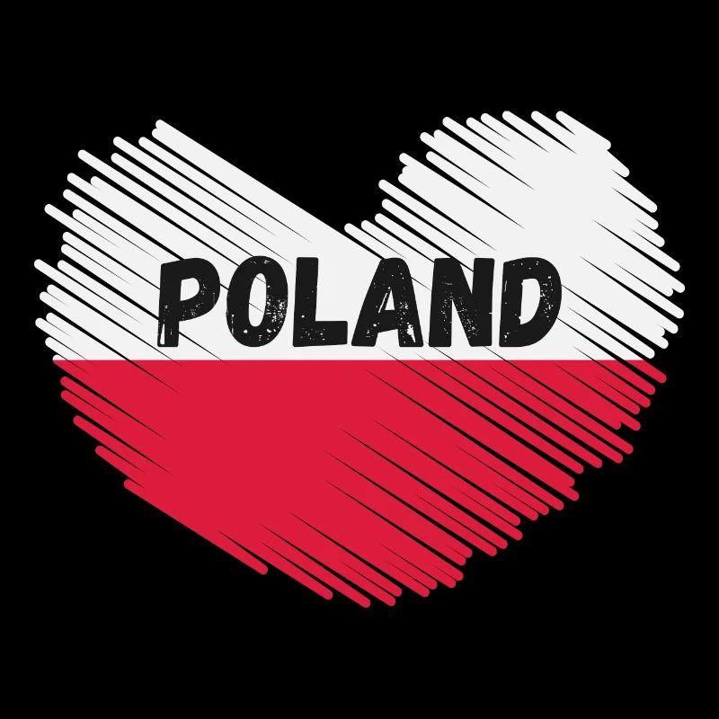 Pologne Drapeau en forme de cœur