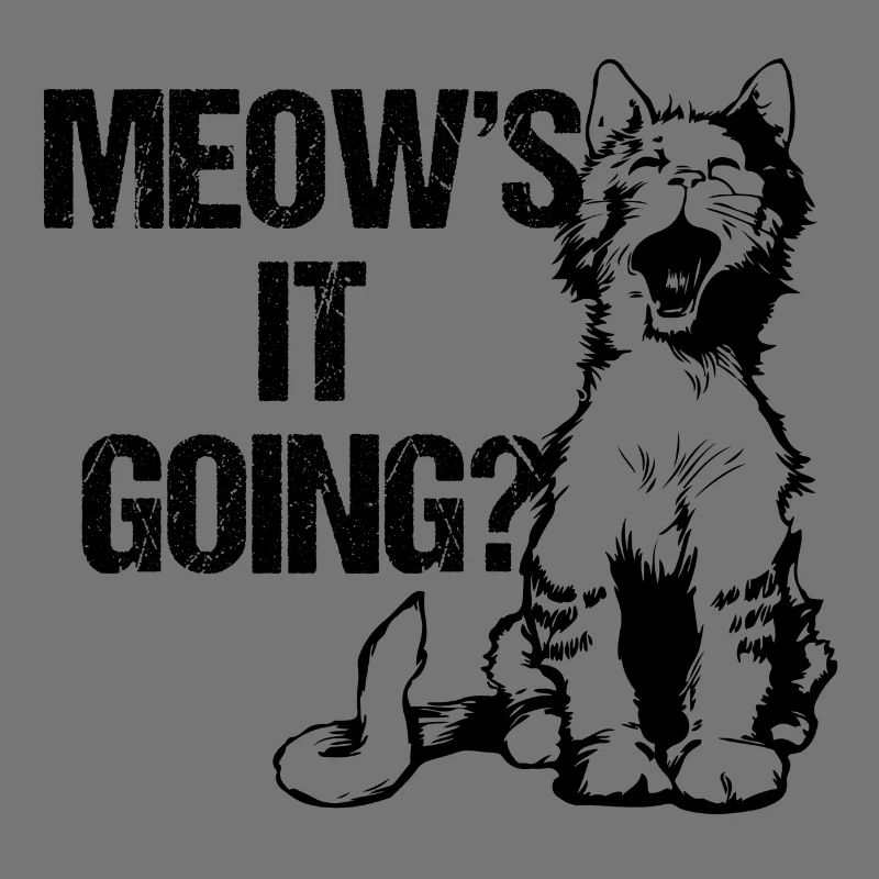 Meow's it going? Sleepy cat with a question.