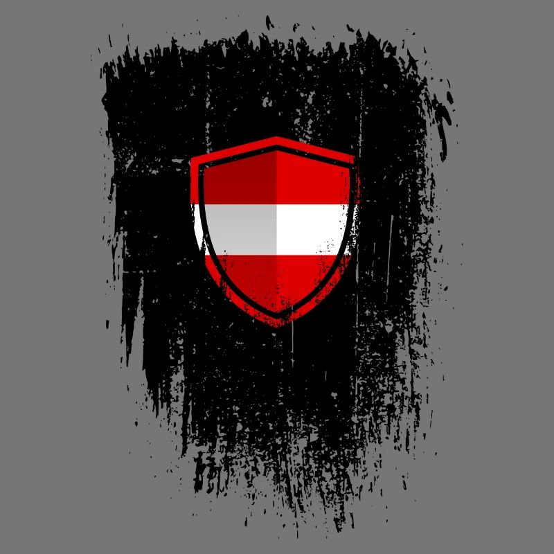 Austrian Flag Shield Grunge
