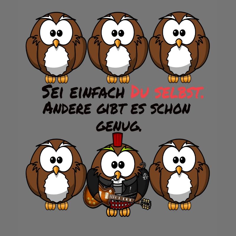 Lustige Eule - Sei einfach du selbst - Geschenk