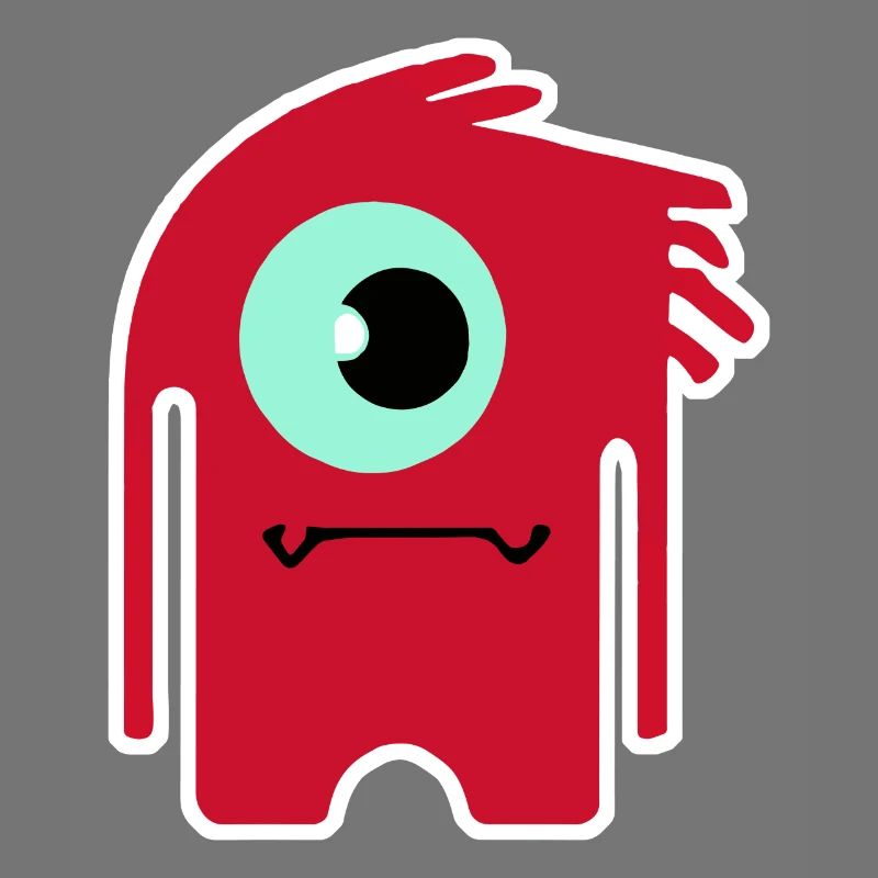 Red Cyclops Monster | Funny Chibi Alien 