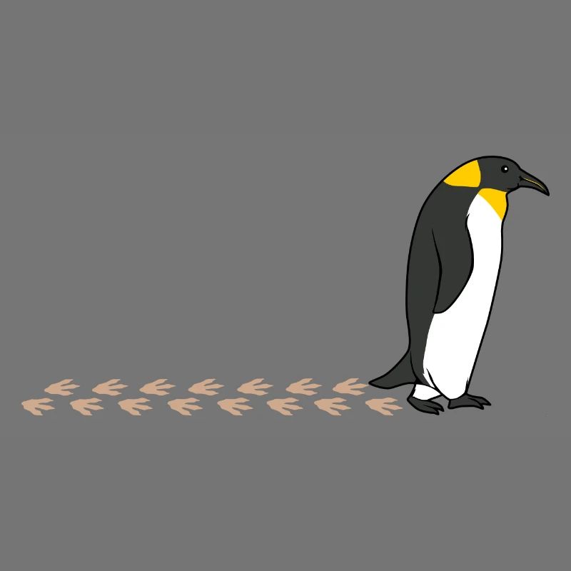 Empreinte de faune de pingouin mignon se dandin