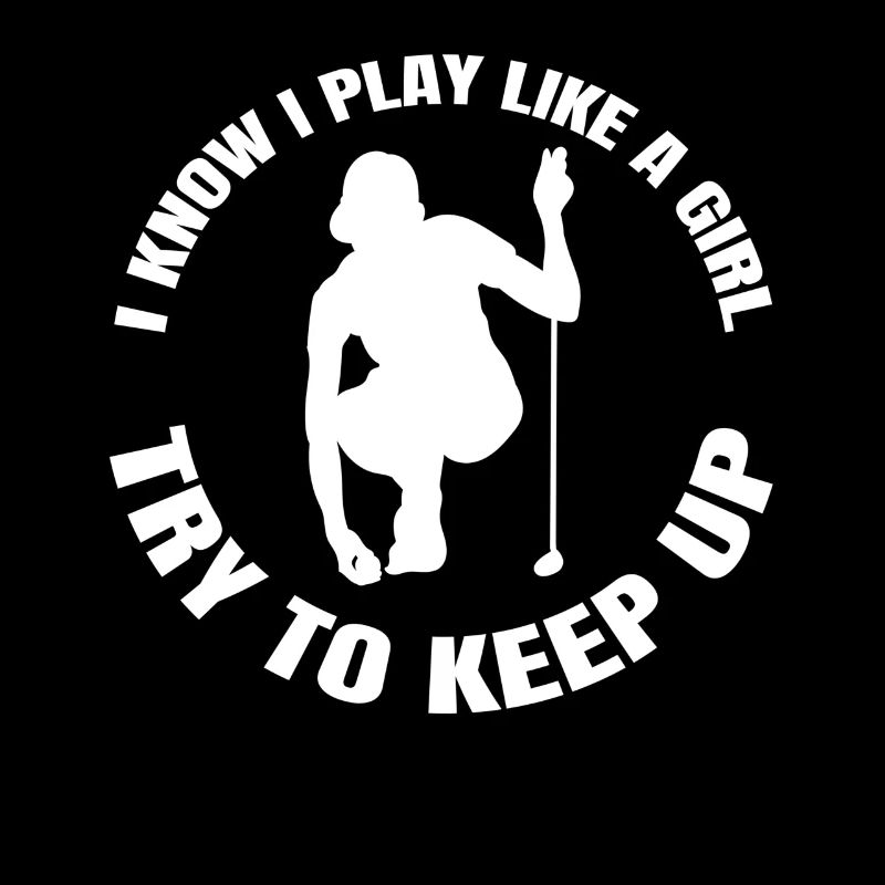 Golf Golfball Mädchen Golfspielerin Golfschläger