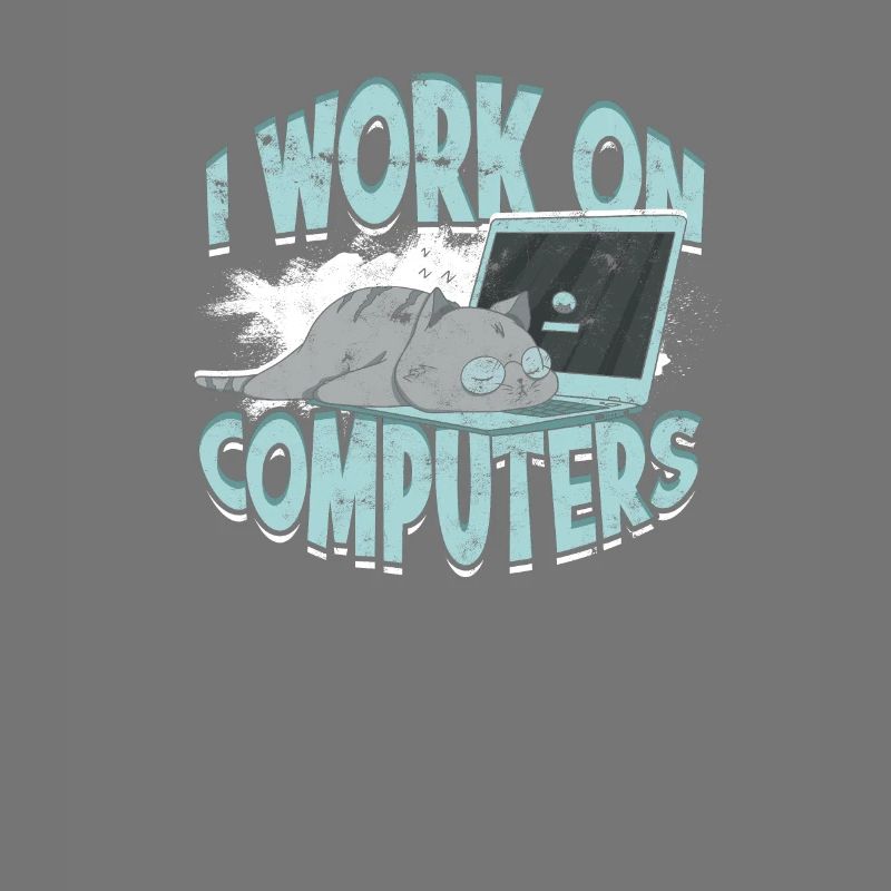 ICH ARBEITE AN COMPUTERN - Cat und Computer - Technik