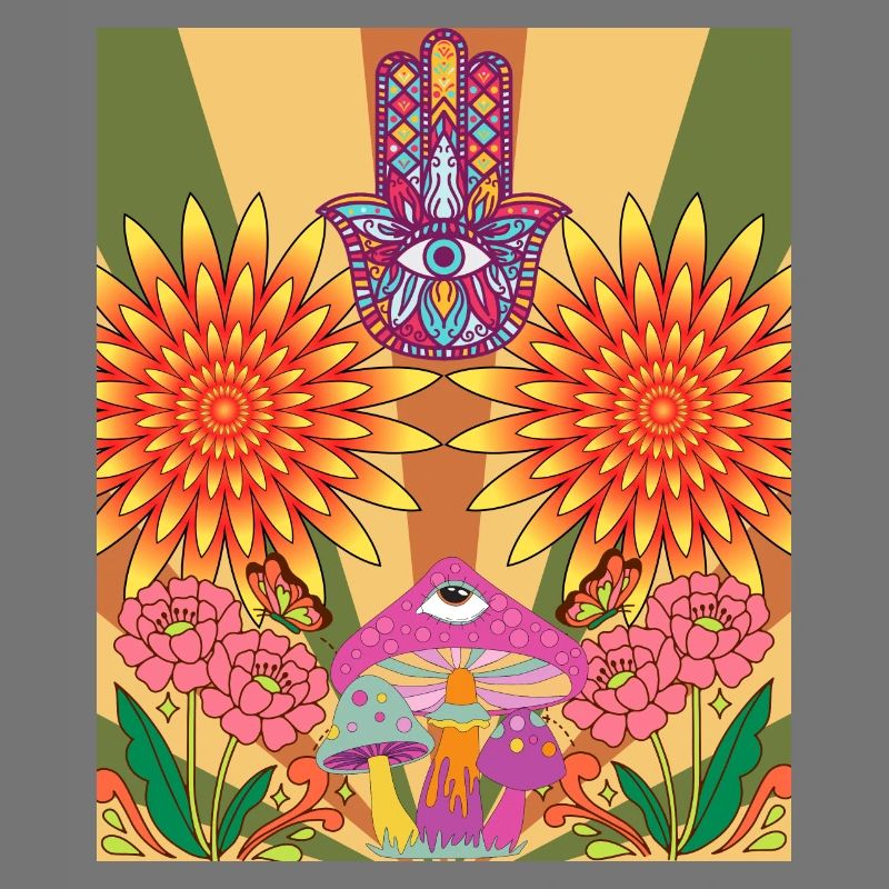 Conception de fleurs psychédéliques