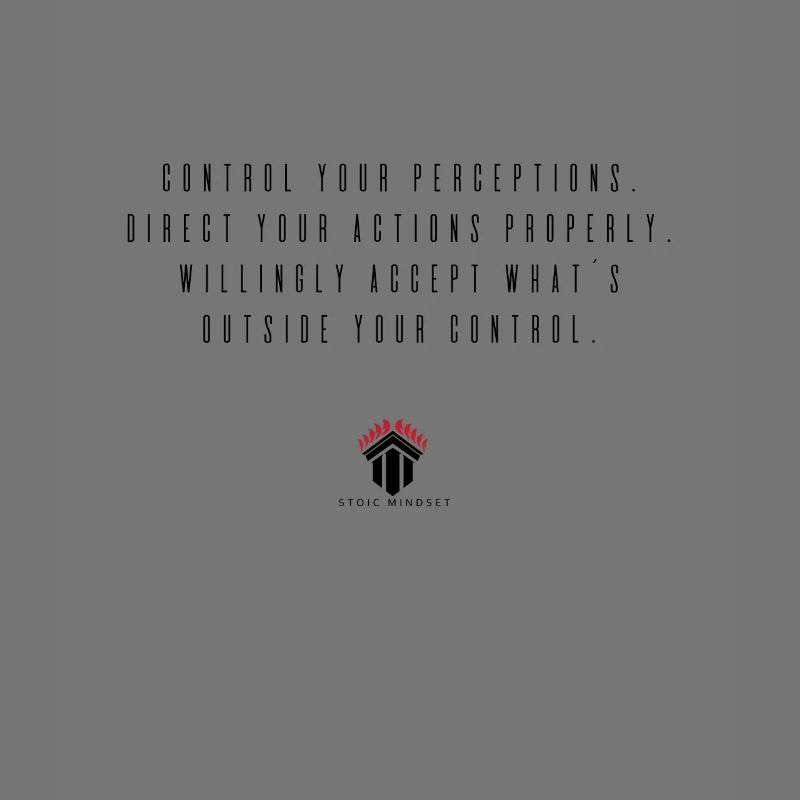Controlling perceptions. Stoic Mindset.