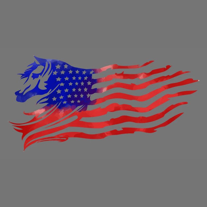 DRAPEAU AVEC CHEVAL