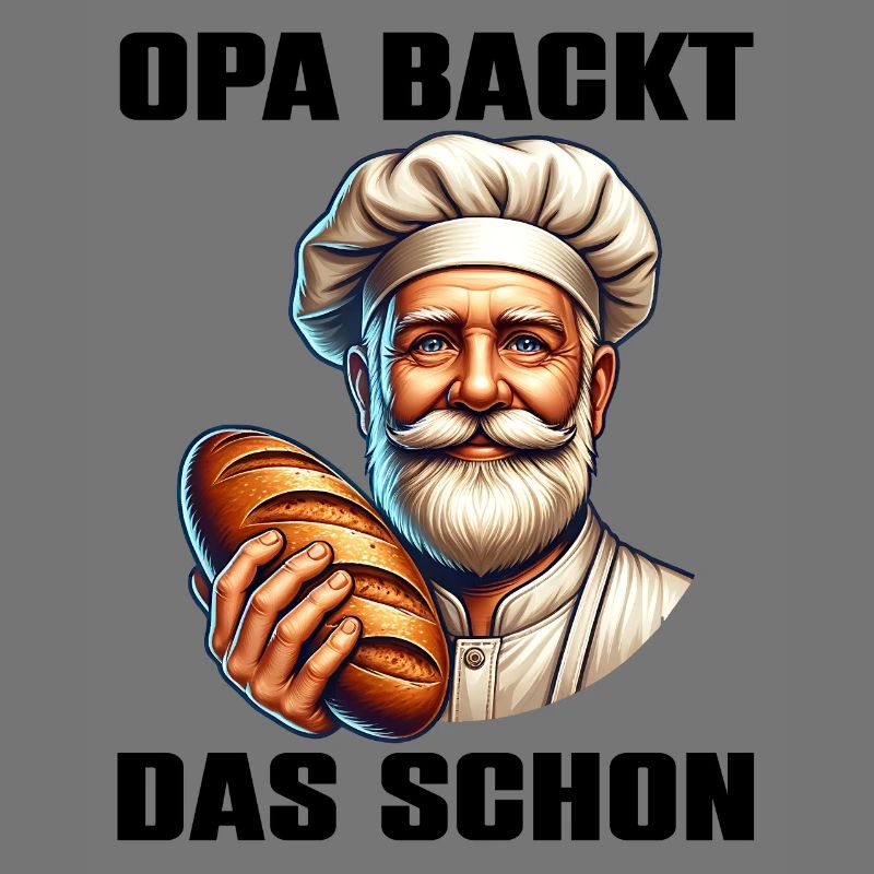 Grandpa is already baking it - baker with bread