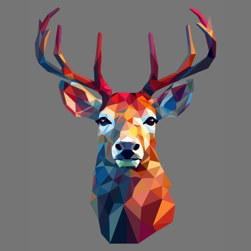 Deer head in low polygon style