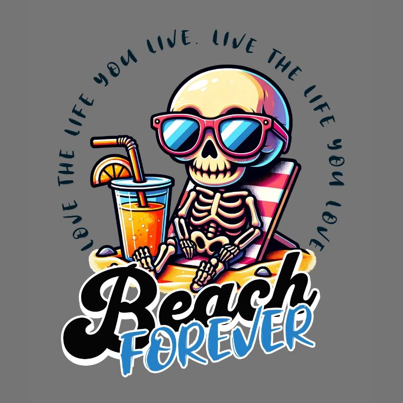 Beach Forever Skeleton Summer Sun