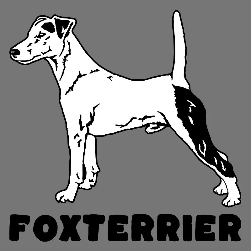 Foxterrier stehend mit Text