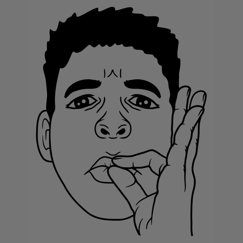 Visage Bouche Baiser Geste de la Main