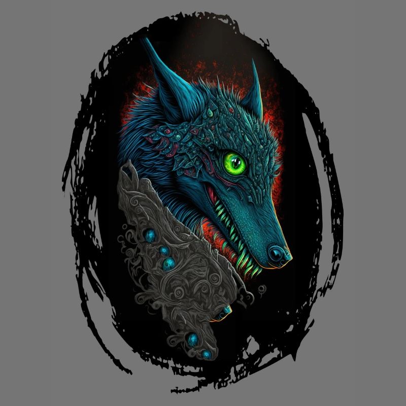 Blauer Gothic Wolf