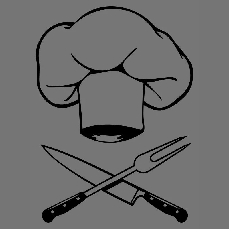 kochen kochmütze messer gabel design