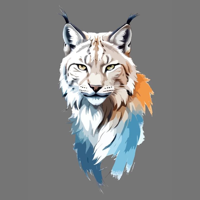 Luchs-Vektor-Kunst mit lebendiger Farbillustration
