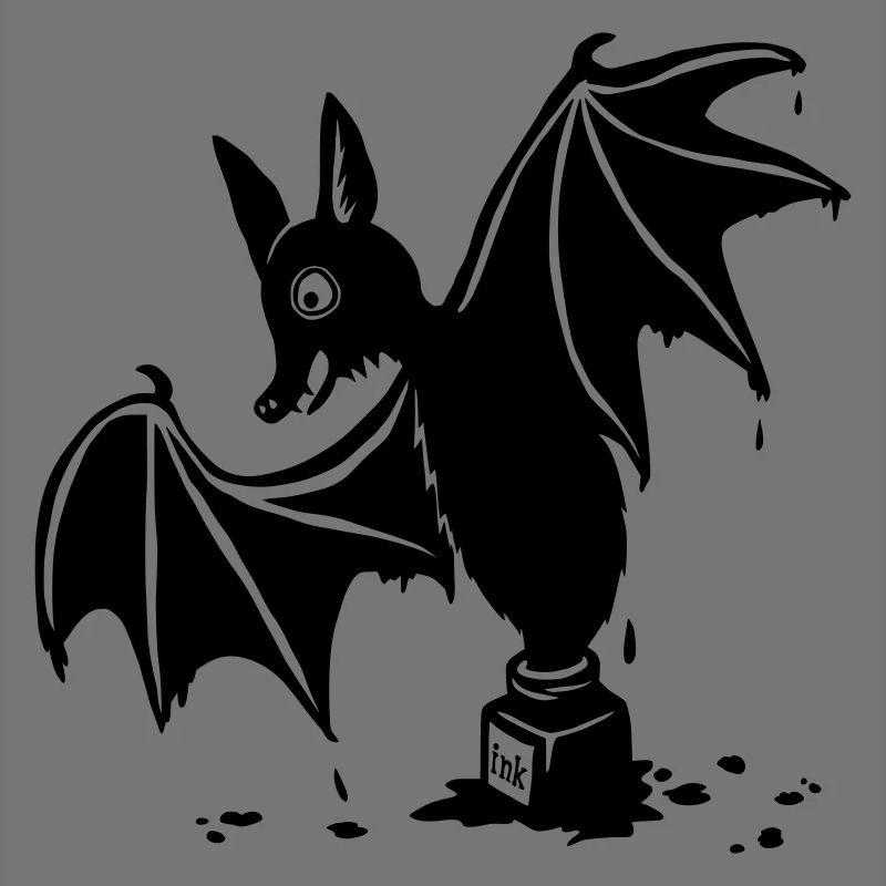 Fledermaus im Tuschenapf