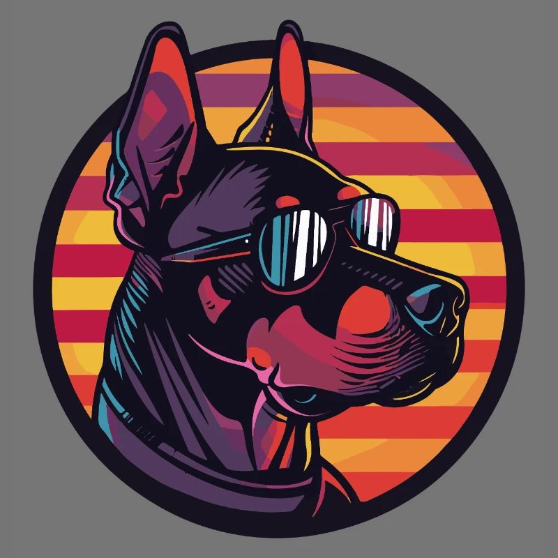 Dobermann Hund Cool Comic