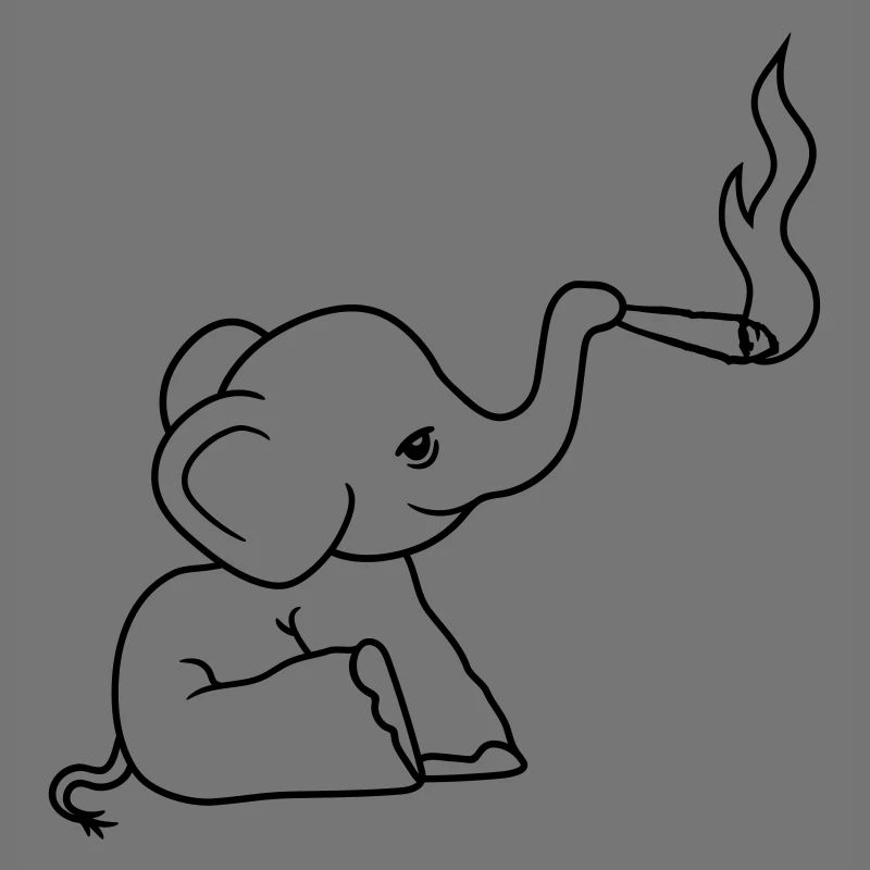 brawn elephant kiffen joint stoned weed cannabi