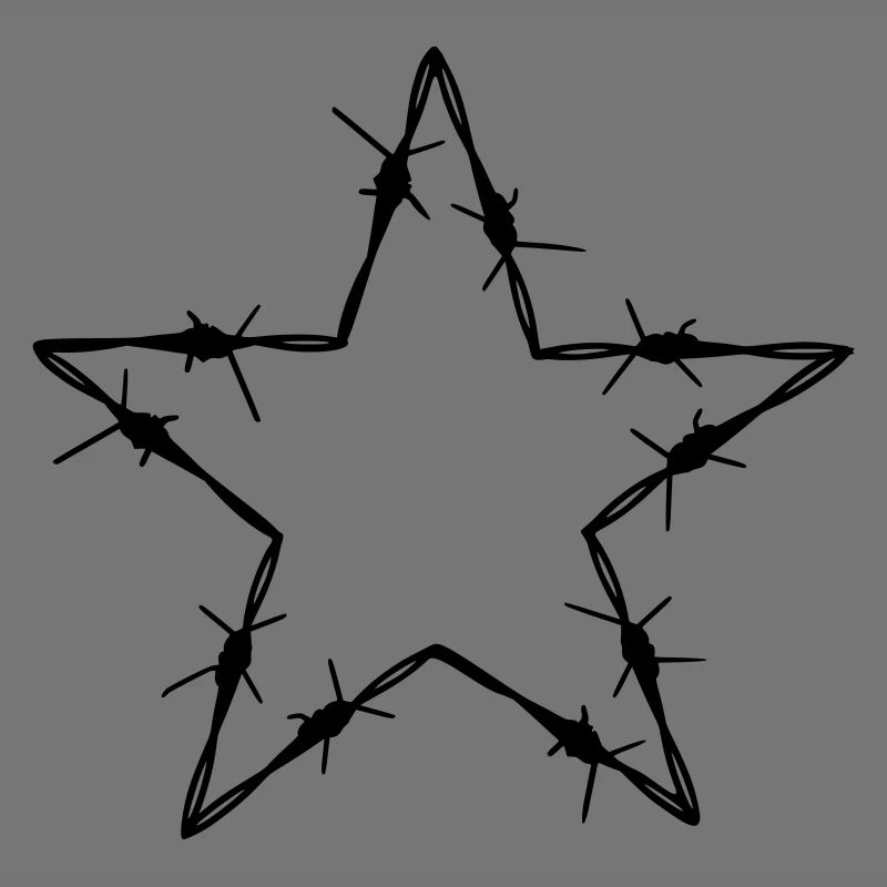 Stacheldraht 5 Eck Stern - Geschenkidee Tattoo