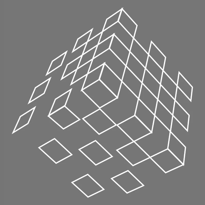 Cubic Wireframe noir design