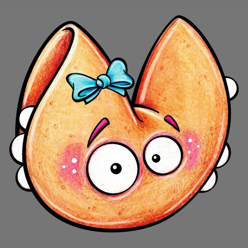 fortune cookie monster with bow
