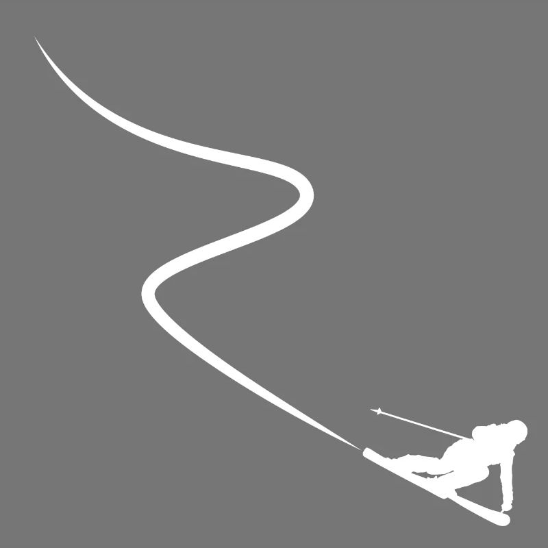 Skier pulls track behind deep snow