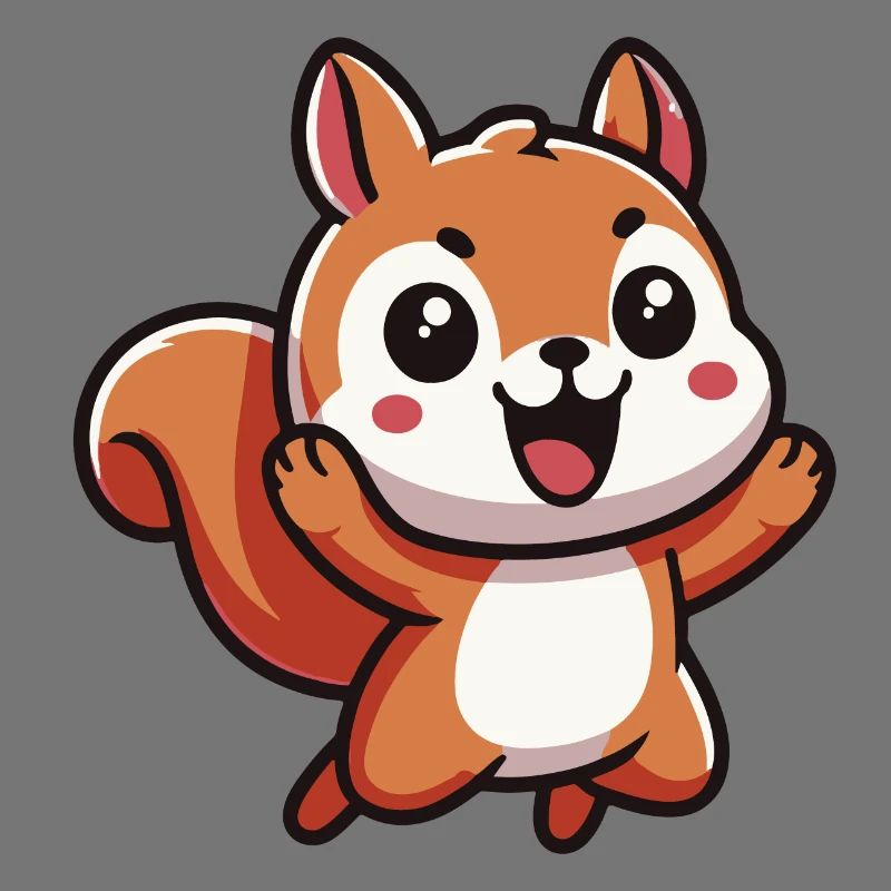 Nutty Das glückliche Kawaii-Eichhörnchen
