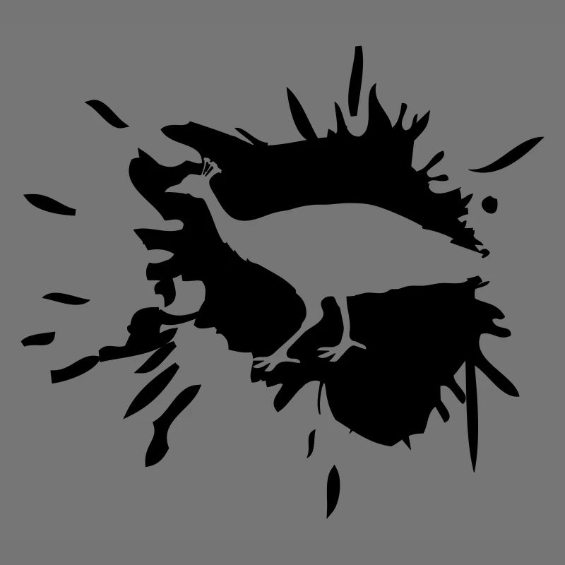 dab dripping graffiti paint splatter bird silho