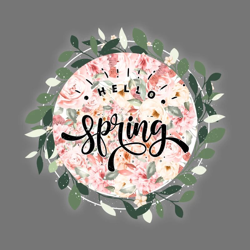 Hello spring flowers pattern