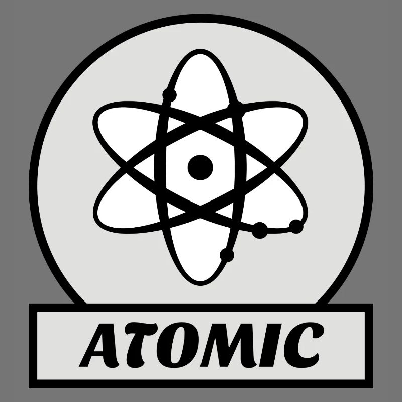 ATOMIC Atom Vintage retro grau Kernwissenschaft