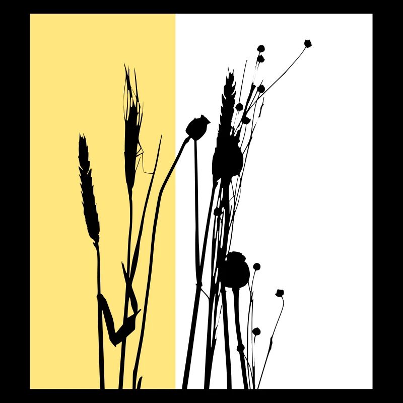 fleurs séchées silhouette bicolore