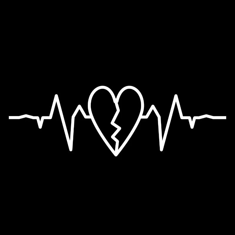 Herz ekg white