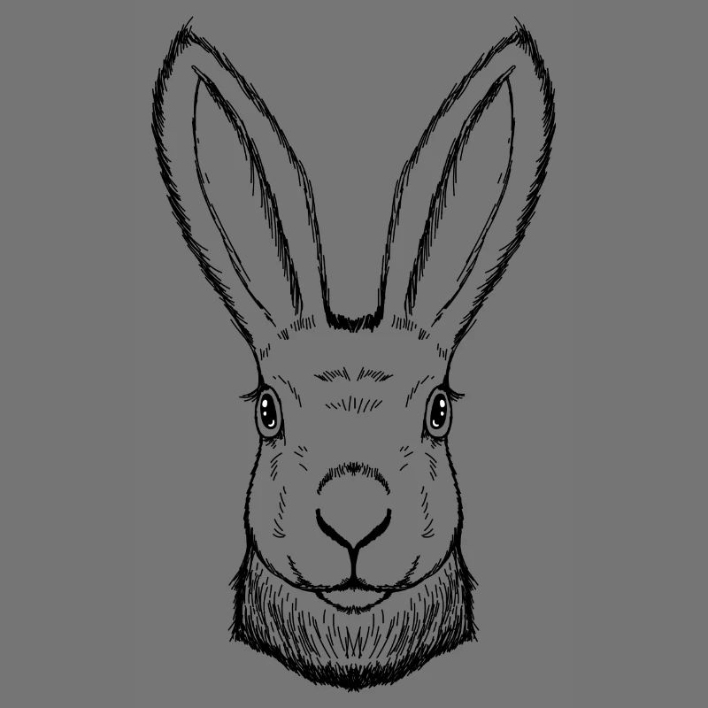 Rabbit drawn, handmade, Easter