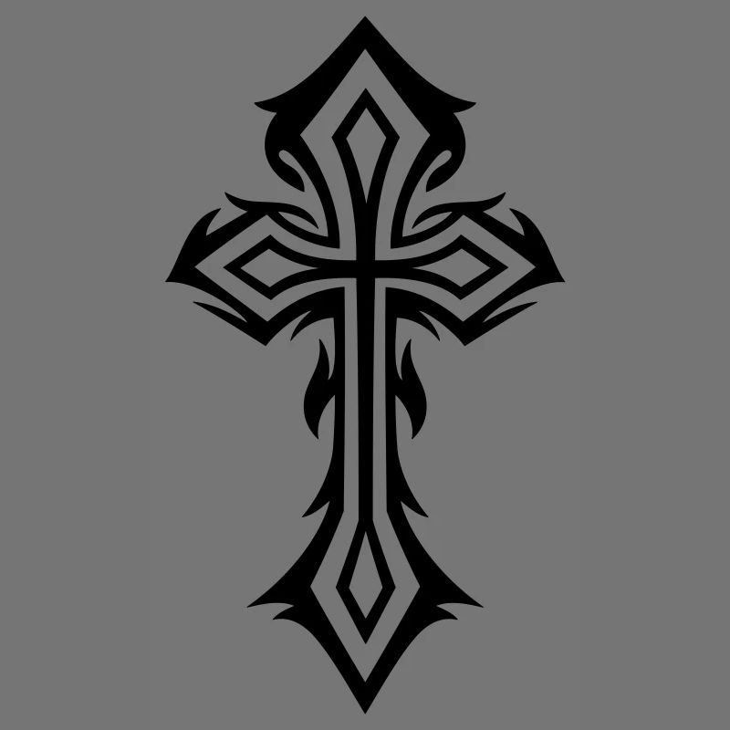 Croix, Crucifix, avec des épines, style gothique.