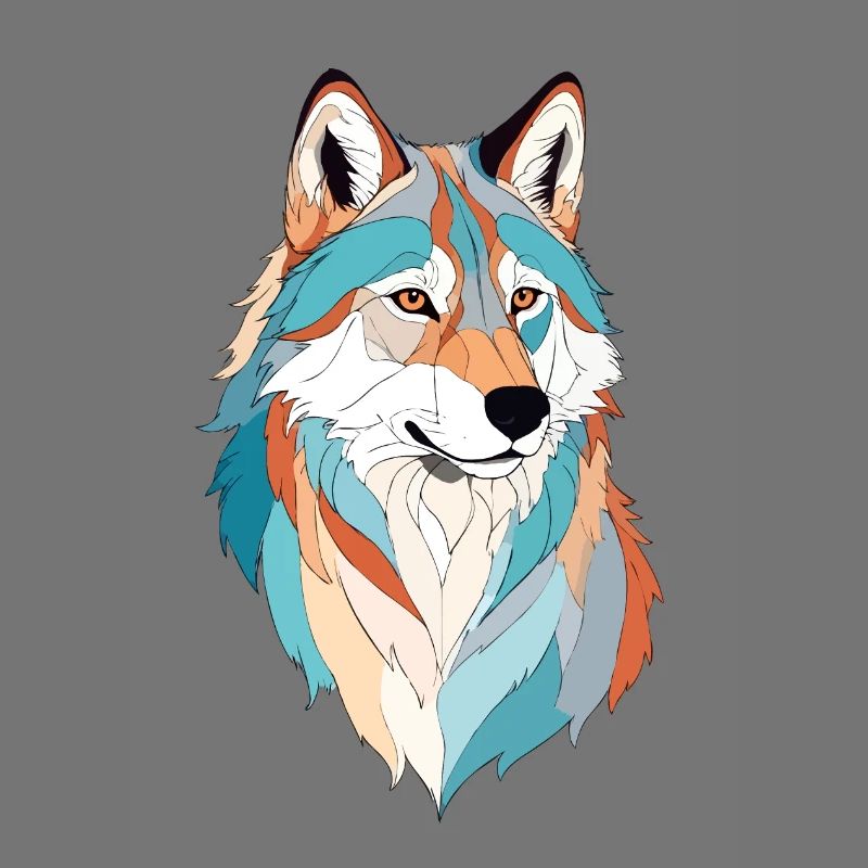 Wolf Vektor Kunst mit lebendiger Farbe Illustration
