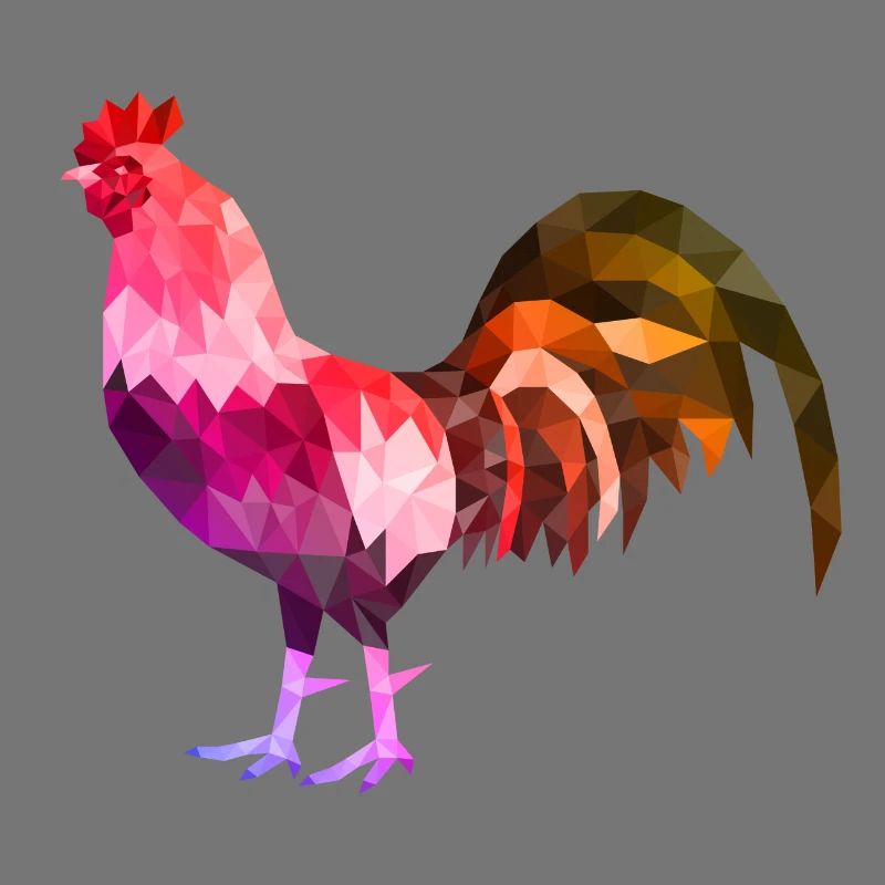 coq polygon coloré coq coq