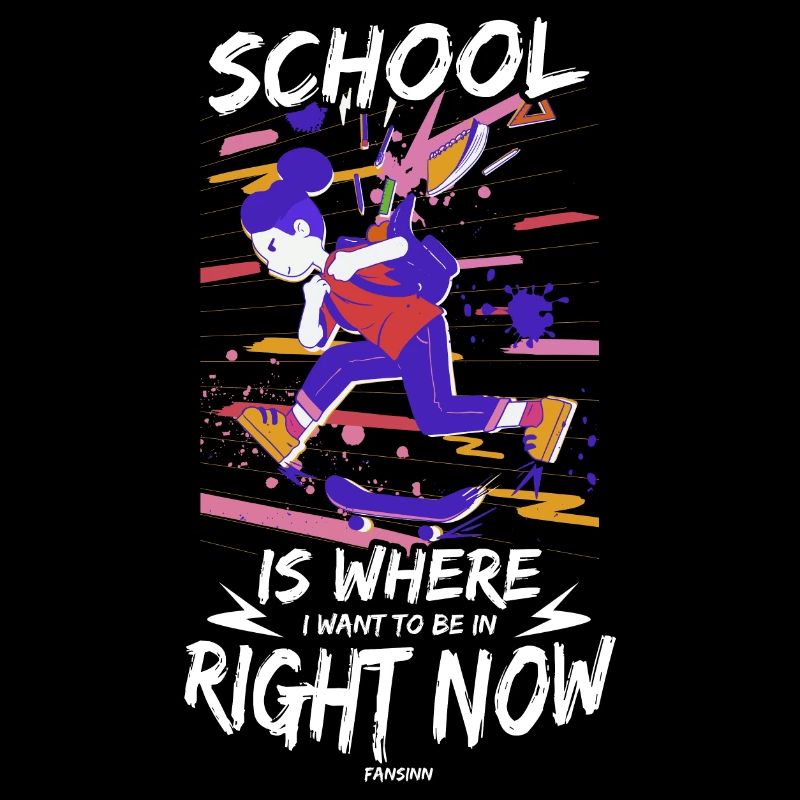 Schule Einschulung Mädchen Skateboard Longboard