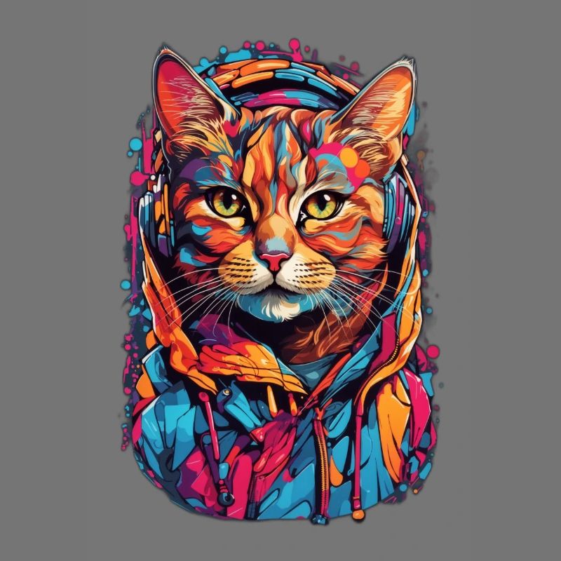 Chat dans la capuche