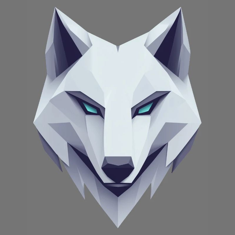Wolf Logo, Wolf Kopf, Emblem, weißer Wolf