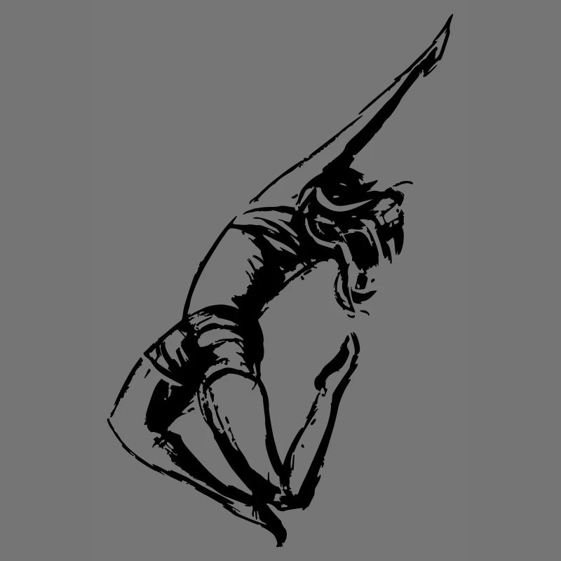 modern dancer in ink drawing