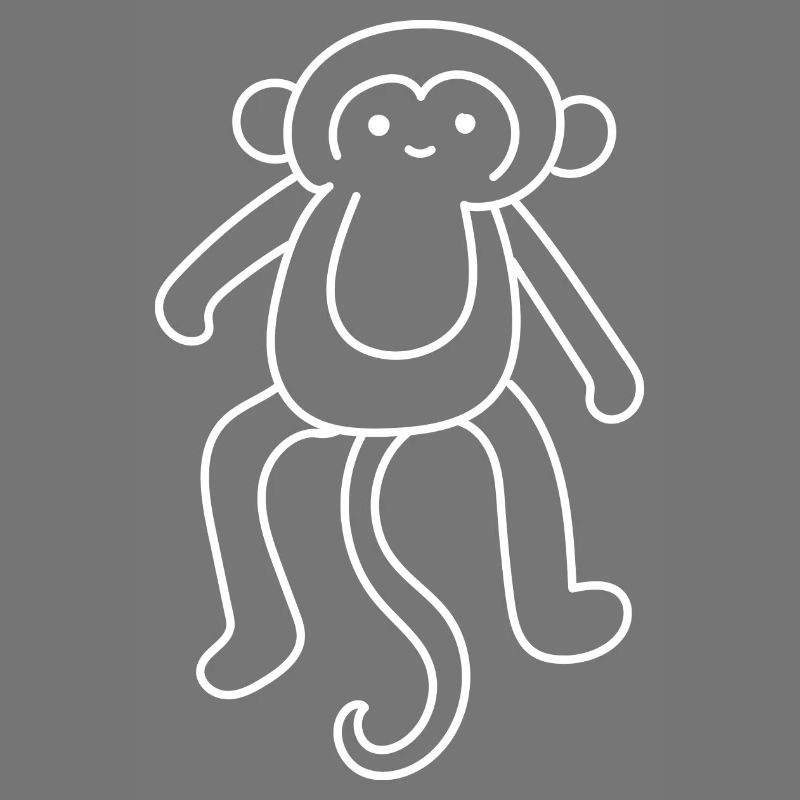 Silhouette de singe, petits singes mignons