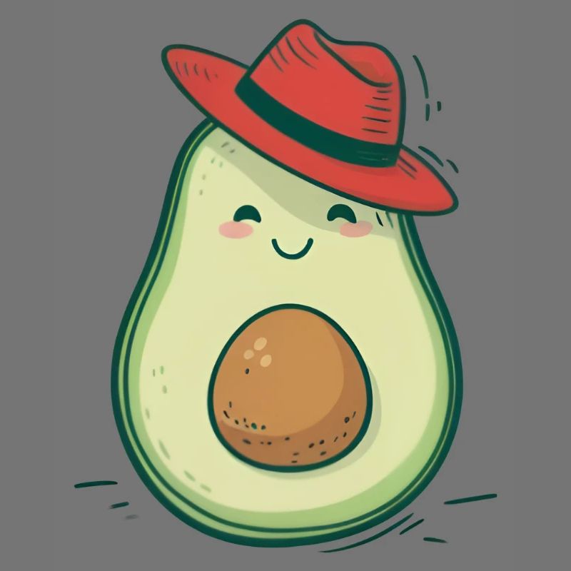 Glückliche Avocado mit Hut