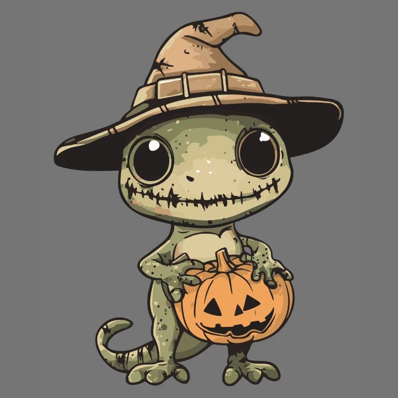 Lizard Halloween Comic Funny