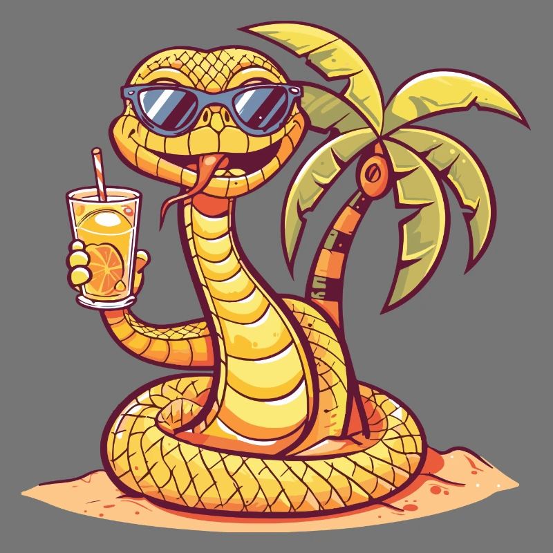 Serpent Cobra Plage d’été Bande dessinée