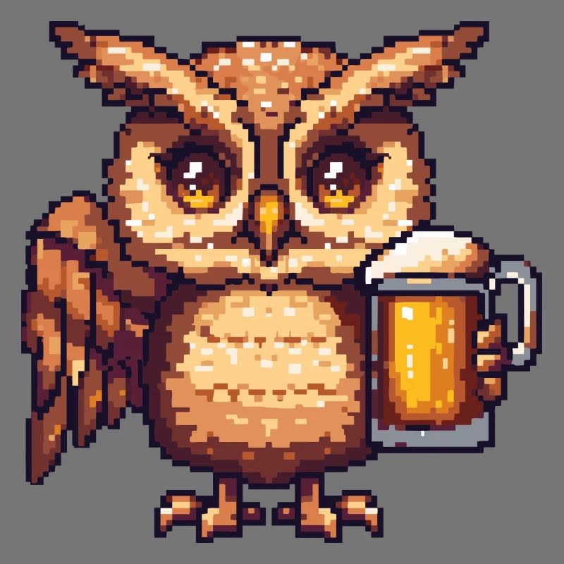 Eule Bier Pixel